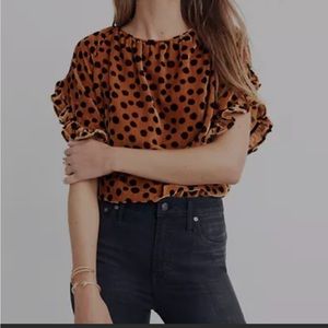 Madewell Leopard Velvet Blouse / Shirt